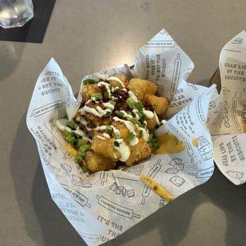 The Biscuit Bar - Fully Loaded Tater Tots - Breakfast & Brunch Near Me - Arlington, Texas The Biscuit Bar - Fully Loaded Tater Tots - Breakfast & Brunch Near Me - Arlington, Texas