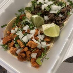 Coronas Tacos - Carne Asada (steak) & Pollo tacos