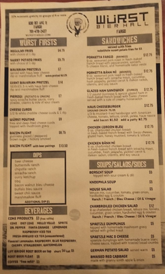 Menu photo 4 Würst Bier Hall Fargo, ND Menu photo 4 Würst Bier Hall Fargo, ND