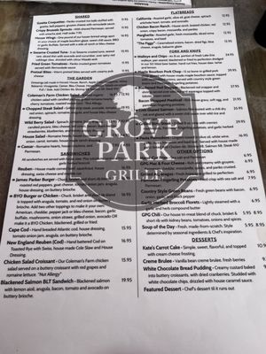 Menu photo 2 Grove Park Grille Cincinnati, OH