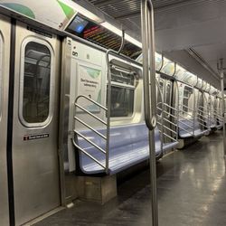 MTA - Jamaica Center Parsons/Archer Subway Station - Seating inside Random Train Cart on the E Train