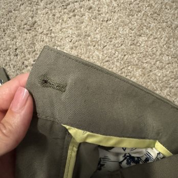 Ahem Alterations - Evidence of moving the clasp multiple times, despite claiming they did not move it during the original zipper replacement. - Sewing & Alterations Near Me - Flower Mound, Texas Ahem Alterations - Evidence of moving the clasp multiple times, despite claiming they did not move it during the original zipper replacement. - Sewing & Alterations Near Me - Flower Mound, Texas