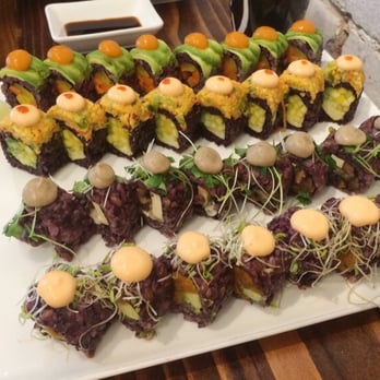 Beyond Sushi - Props to the guy who hustled hard to make these rolls in a few minutes - Sushi Bars Near Me - New York, New York
