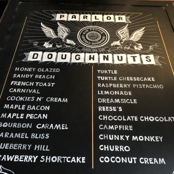 Parlor Doughnuts - Menu of delicious options - Donuts Near Me - Evansville, Indiana