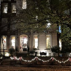 Dupont Mansion - Night Christmastime view of the Dupont front