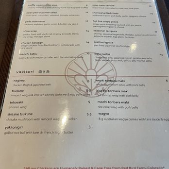 Yozora - Menu - Japanese Near Me - San Antonio, Texas