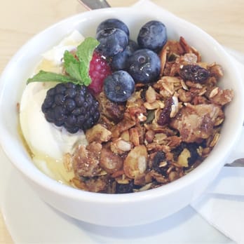 V&H Cafe - Greek yoghurt with apple compot, granola and berries. SO good! - Coffee & Tea Near Me - Hove, BNH
