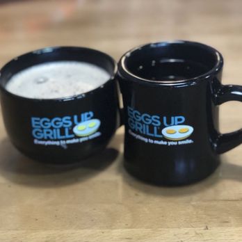 Eggs Up Grill - Eggs Up Cafe Mocha and standard cup of coffee. - Breakfast & Brunch Near Me - North Myrtle Beach, South Carolina Eggs Up Grill - Eggs Up Cafe Mocha and standard cup of coffee. - Breakfast & Brunch Near Me - North Myrtle Beach, South Carolina