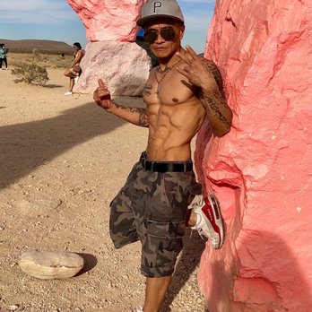 Seven Magic Mountains - JUST SHOWING OFF,, WHY NOT ‼.. 50 YEARS YOUNG !!.. - Public Art Near Me - Las Vegas, Nevada