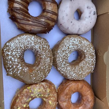 Dun-Well Doughnuts - Chocolate espresso, blueberry, maple, pistachio and glazed. - Donuts Near Me - Brooklyn, New York Dun-Well Doughnuts - Chocolate espresso, blueberry, maple, pistachio and glazed. - Donuts Near Me - Brooklyn, New York