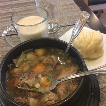 Buuz Thai Eatery - Milk tea and beef veggie noodle soup on their Mongolian menu - Thai Near Me - Arlington, Virginia