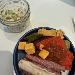 Salsa hummus and chips