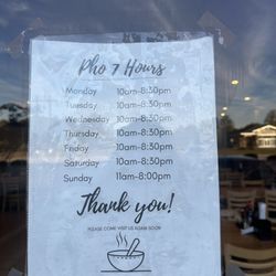 Pho 7 - Hours updated
