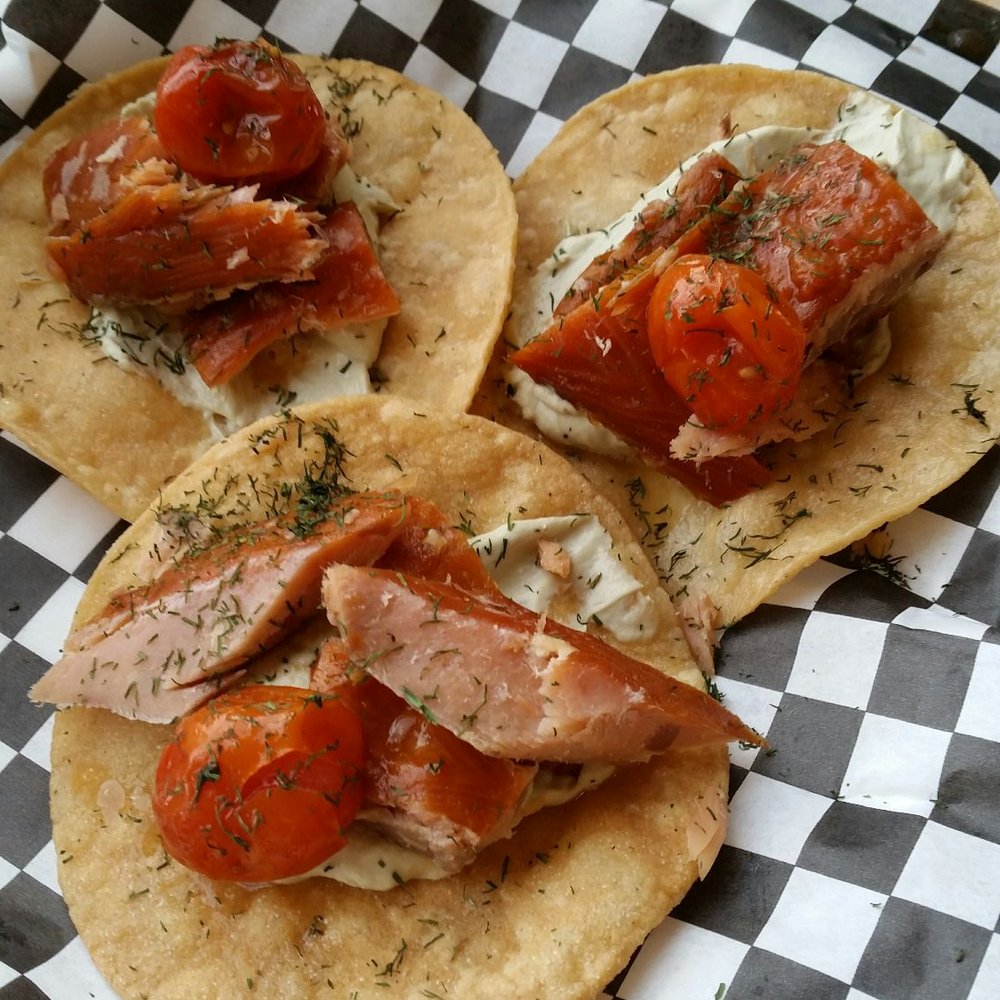 Riggers Loft - Smoked salmon tostada. - Wine Tasting Room Near Me - Richmond, California Riggers Loft - Smoked salmon tostada. - Wine Tasting Room Near Me - Richmond, California