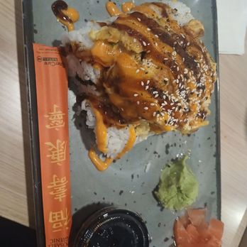 By The Docks Restaurant - Baltimore Volcano Roll (basically a whole crabcake on top there) - Seafood Near Me - Middle River, Maryland By The Docks Restaurant - Baltimore Volcano Roll (basically a whole crabcake on top there) - Seafood Near Me - Middle River, Maryland