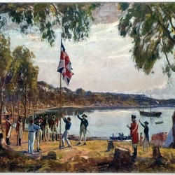 First Flag Site - The founding of Australia by Captain Arthur Phillip (RN) on 26 January 1788.
