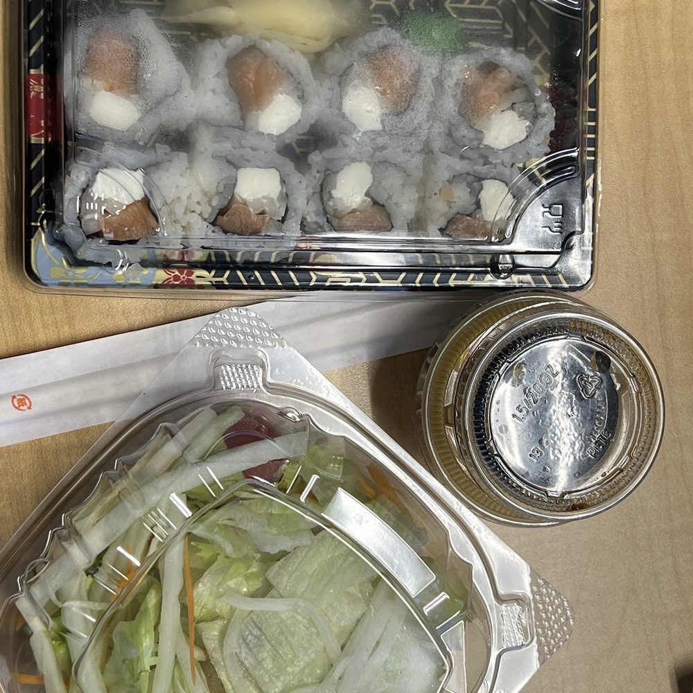Doordashed Philly roll & side salad Doordashed Philly roll & side salad