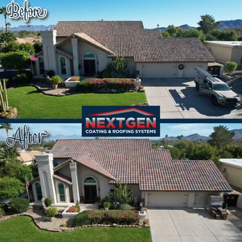 Next Gen Coating & Roofing Systems - See this beautiful transformation from worn sand cast tile into a durable concrete tile roof by Next Gen! - Roofing Near Me - Phoenix, Arizona