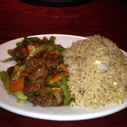 Szechuan Beef (also Chef's Special) with rice & soup for $7,50 - mild & sweet, with the ubiquitous brown sauce. Szechuan Beef (also Chef's Special) with rice & soup for $7,50 - mild & sweet, with the ubiquitous brown sauce.