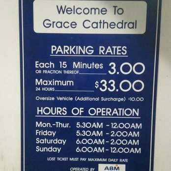 Grace Cathedral Garage - Garage rates and hours. - Parking Near Me - San Francisco, California Grace Cathedral Garage - Garage rates and hours. - Parking Near Me - San Francisco, California
