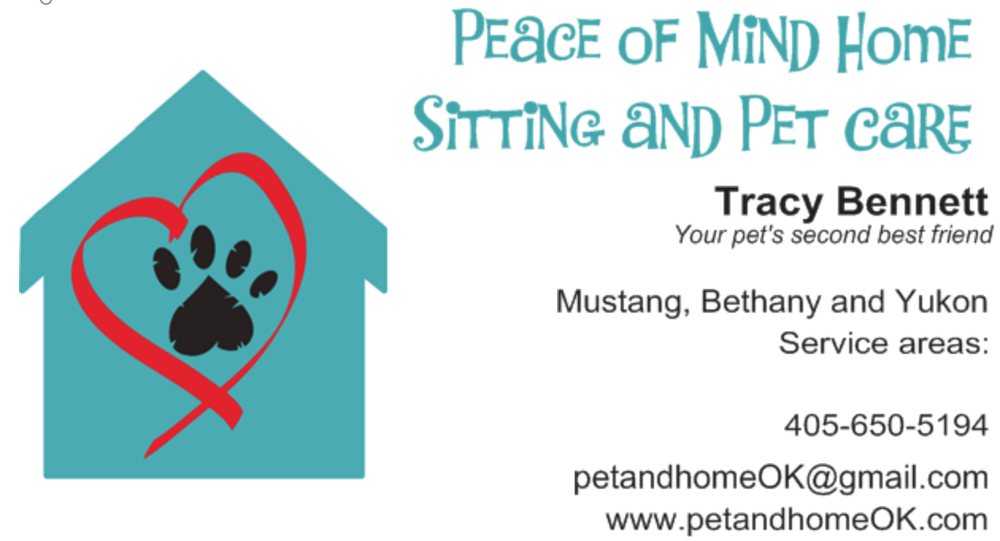 Peace Of Mind Home Sitting And Pet Care - pet boarding facility in Yukon, OK