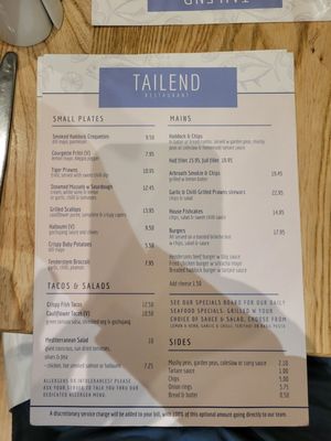 Menu photo 1 Tailend Restaurant and Fish Bar St Andrews, FIF Menu photo 1 Tailend Restaurant and Fish Bar St Andrews, FIF