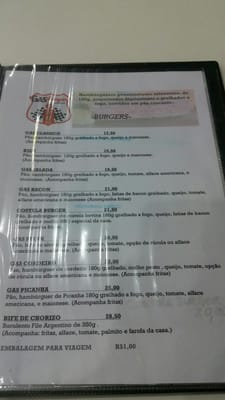Menu photo 2 Gas Burger Curitiba, PR