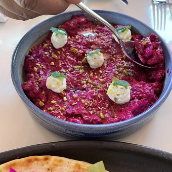 Strawberry Moon - Beet Hummus - Mediterranean Near Me - Miami Beach, Florida Strawberry Moon - Beet Hummus - Mediterranean Near Me - Miami Beach, Florida