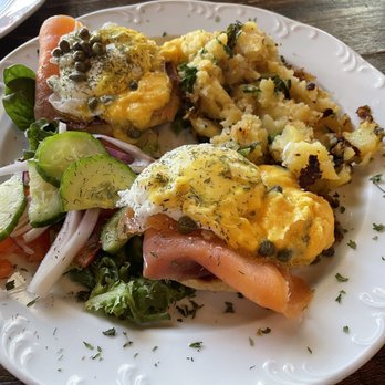 Sage Social Eatery - Smoked Salmon Benny - Latin American Near Me - Covina, California