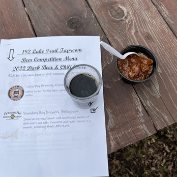 My clean reference sheet with my first and favorite Boundary Bay beer and chili.