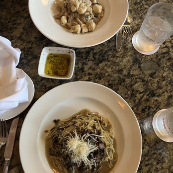 La Tavola Trattoria - Gnocchi Cacio e Pepe at the top and Tagliolini at the bottom - Italian Near Me - Atlanta, Georgia La Tavola Trattoria - Gnocchi Cacio e Pepe at the top and Tagliolini at the bottom - Italian Near Me - Atlanta, Georgia