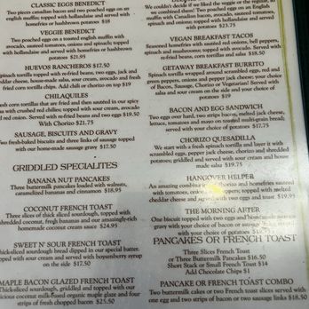 The Getaway Cafe - Menu - American Near Me - Meyers, California The Getaway Cafe - Menu - American Near Me - Meyers, California