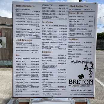 Breton Organic Coffee Bar - Menu - Coffee & Tea Near Me - San Antonio, Texas Breton Organic Coffee Bar - Menu - Coffee & Tea Near Me - San Antonio, Texas