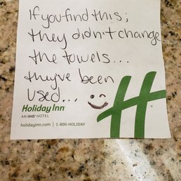Note we found while reaching for a towel after a shower.