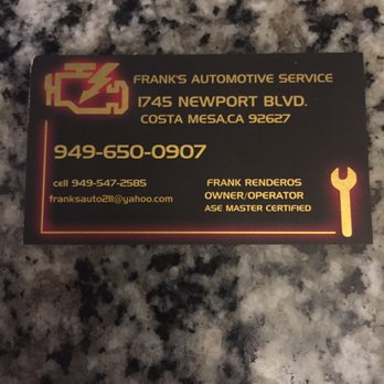 Franks Automotive Service - Auto Repair Near Me - Costa Mesa, California Franks Automotive Service - Auto Repair Near Me - Costa Mesa, California