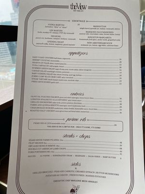 Menu photo 2 The View Restaurant & Lounge New York, NY Menu photo 2 The View Restaurant & Lounge New York, NY