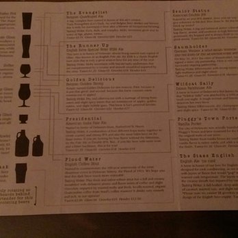 Staas Brewing Company - Tough to read, but this is the menu. - Pubs Near Me - Delaware, Ohio