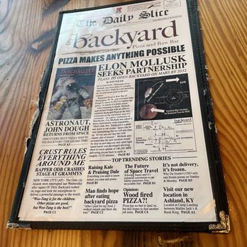 Backyard Pizza and Raw Bar - Menu - Pizza Near Me - Huntington, West Virginia Backyard Pizza and Raw Bar - Menu - Pizza Near Me - Huntington, West Virginia