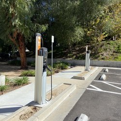 LA County Library - Westlake Village Library - Two parking spots for electric vehicle charging.