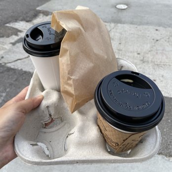 Lazy Eye Coffee - Americano and vanilla bean latte with almond milk side of almond croissant - Coffee & Tea Near Me - San Diego, California Lazy Eye Coffee - Americano and vanilla bean latte with almond milk side of almond croissant - Coffee & Tea Near Me - San Diego, California
