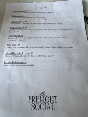 Menu photo 1 The Fremont Social Seattle, WA
