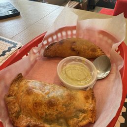 Empanadas with cilantro sauce Empanadas with cilantro sauce