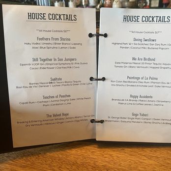 Wildhawk - House Cocktail menu - Bars Near Me - San Francisco, California Wildhawk - House Cocktail menu - Bars Near Me - San Francisco, California