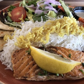 Luna Grill Oxnard - Norwegian salmon was moist and delicious and the portion size was just right. - Mediterranean Near Me - Oxnard, California