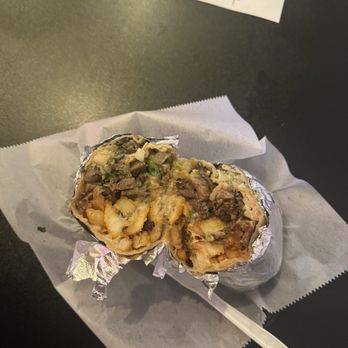 Tacos Don Goyo Brea - Cali Burrito with Arrachera, missing sour cream and guac. - Tacos Near Me - Brea, California