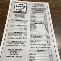 Fat Annie's Augusta Tavern - Menu