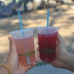 Raspberry lime Rickey and blueberry pomegranate tea