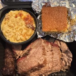 Brisket, mac & cheese, cornbread Brisket, mac & cheese, cornbread