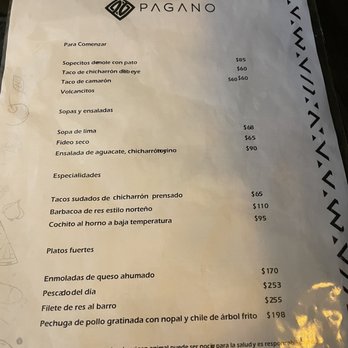 Pagano - Menu - Mexican Near Me - Ciudad de México, DIF Pagano - Menu - Mexican Near Me - Ciudad de México, DIF