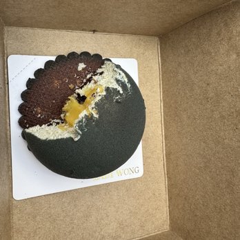 Lady Wong - Black sesame mousse puff with passionfruit filling - Bakeries Near Me - New York, New York Lady Wong - Black sesame mousse puff with passionfruit filling - Bakeries Near Me - New York, New York